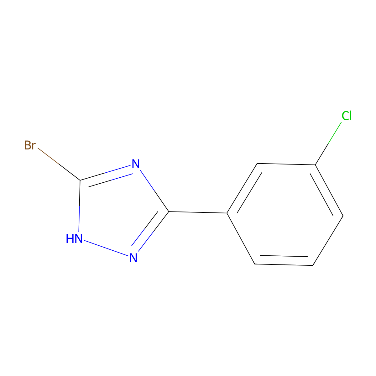 3-bromo-5-(3-chlorophenyl)-1H-1,2,4-triazole molecular structure, CAS 1374407-78-9
