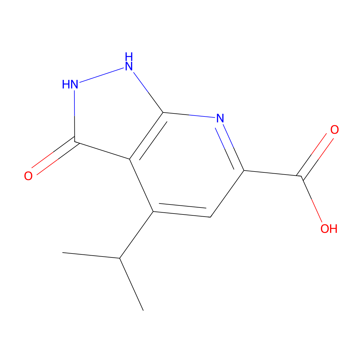 4-isopropyl-3-oxo-2,3-dihydro-1H-pyrazolo[3,4-b]pyridine-6-carboxylic acid molecular structure, CAS 1374407-81-4