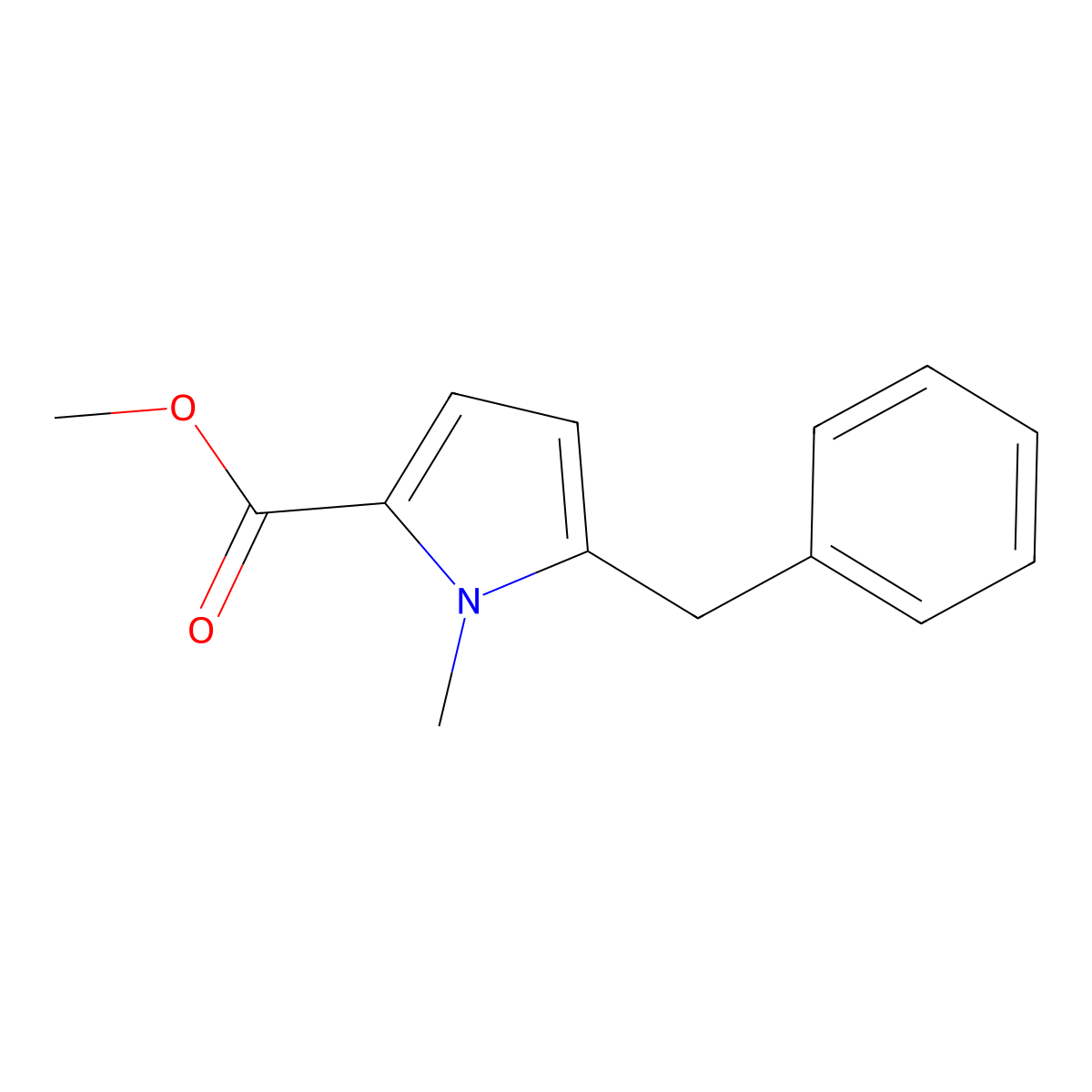 methyl 5-benzyl-1-methyl-1H-pyrrole-2-carboxylate molecular structure, CAS 1374407-82-5