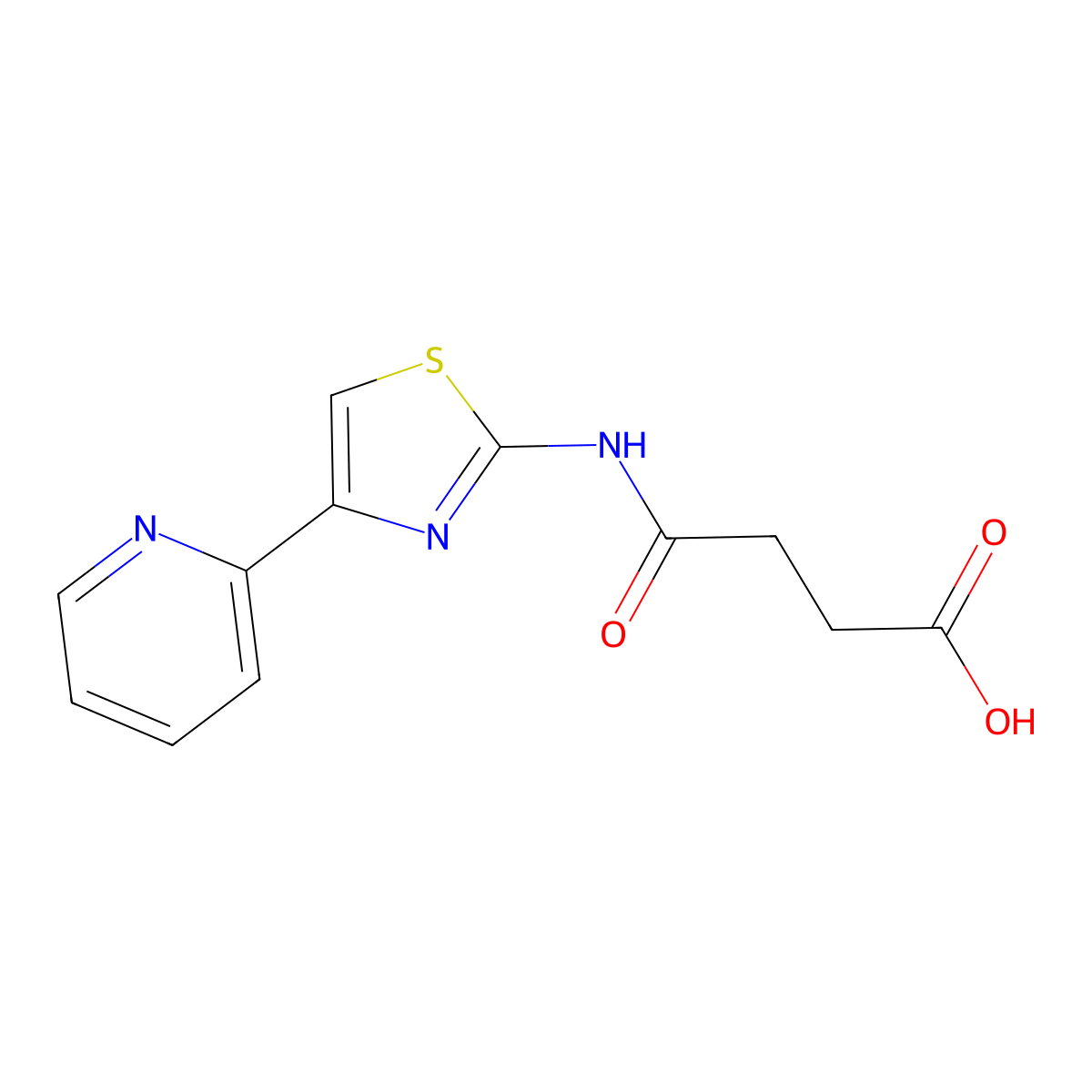 4-Oxo-4-((4-(pyridin-2-yl)thiazol-2-yl)amino)butanoic acid molecular structure, CAS 1374407-86-9