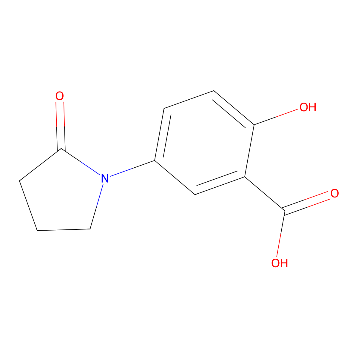 2-Hydroxy-5-(2-oxopyrrolidin-1-yl)benzoic acid molecular structure, CAS 1374407-89-2