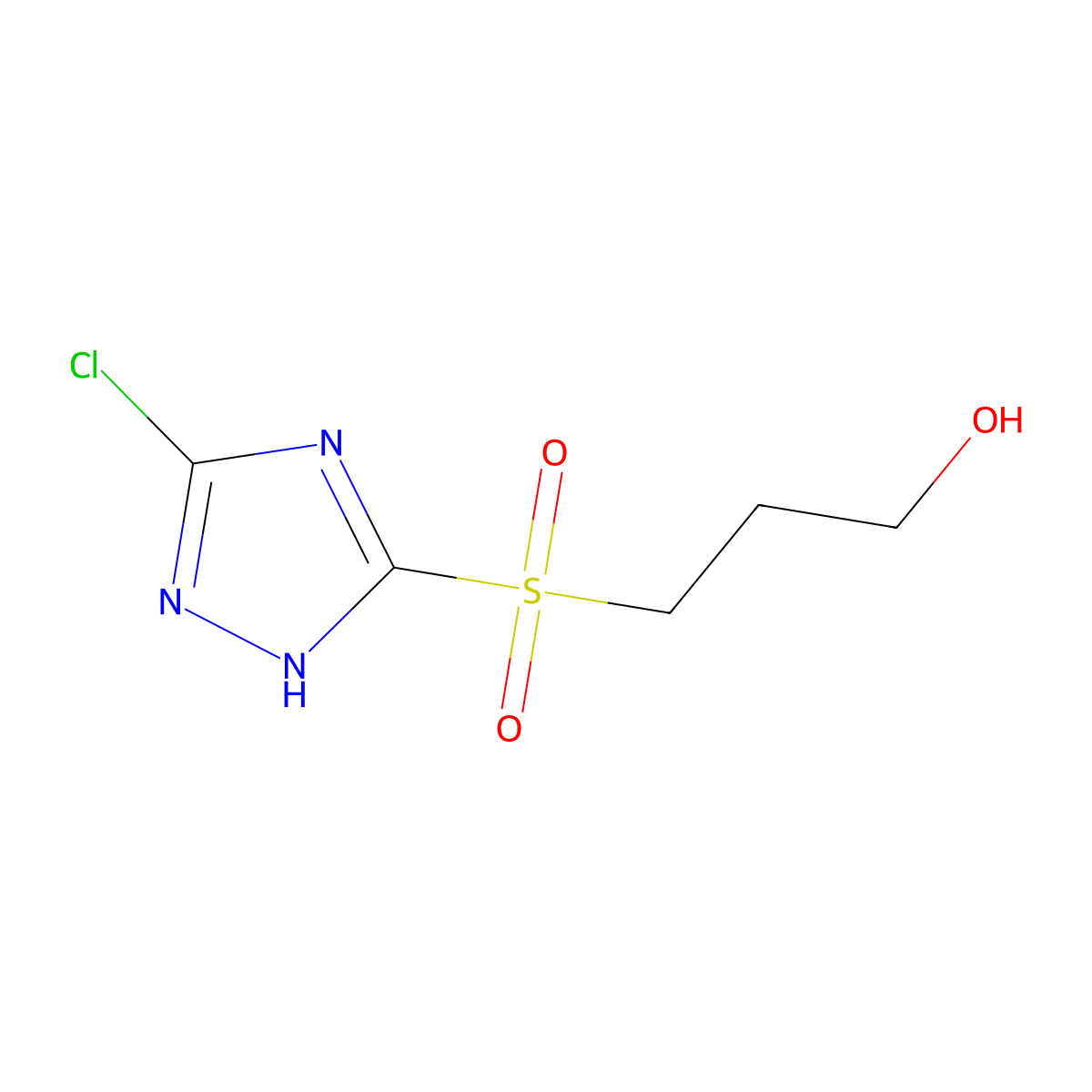 3-((5-chloro-1H-1,2,4-triazol-3-yl)sulfonyl)propan-1-ol molecular structure, CAS 1374407-90-5