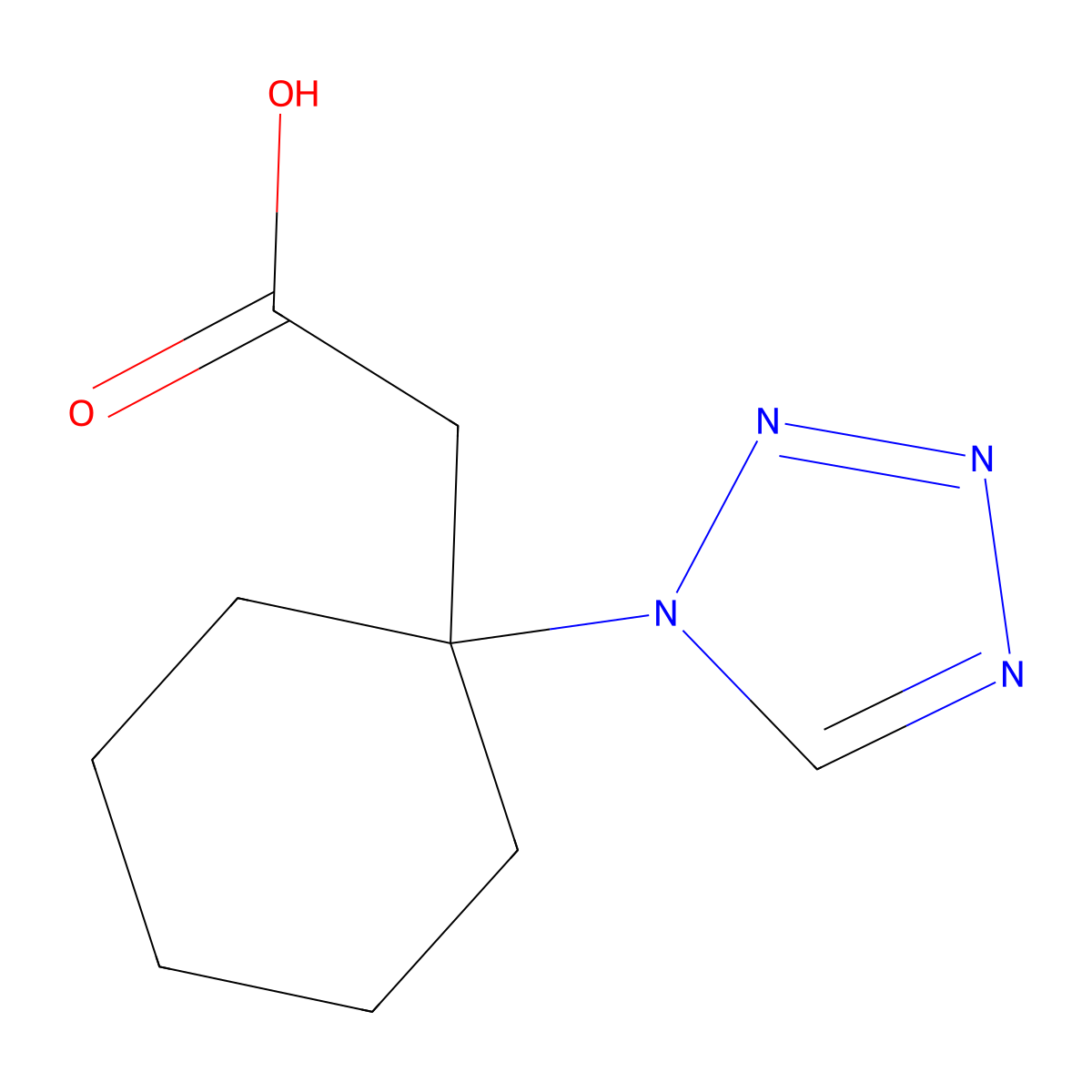[1-(1H-tetrazol-1-yl)cyclohexyl]acetic acid molecular structure, CAS 1374407-94-9