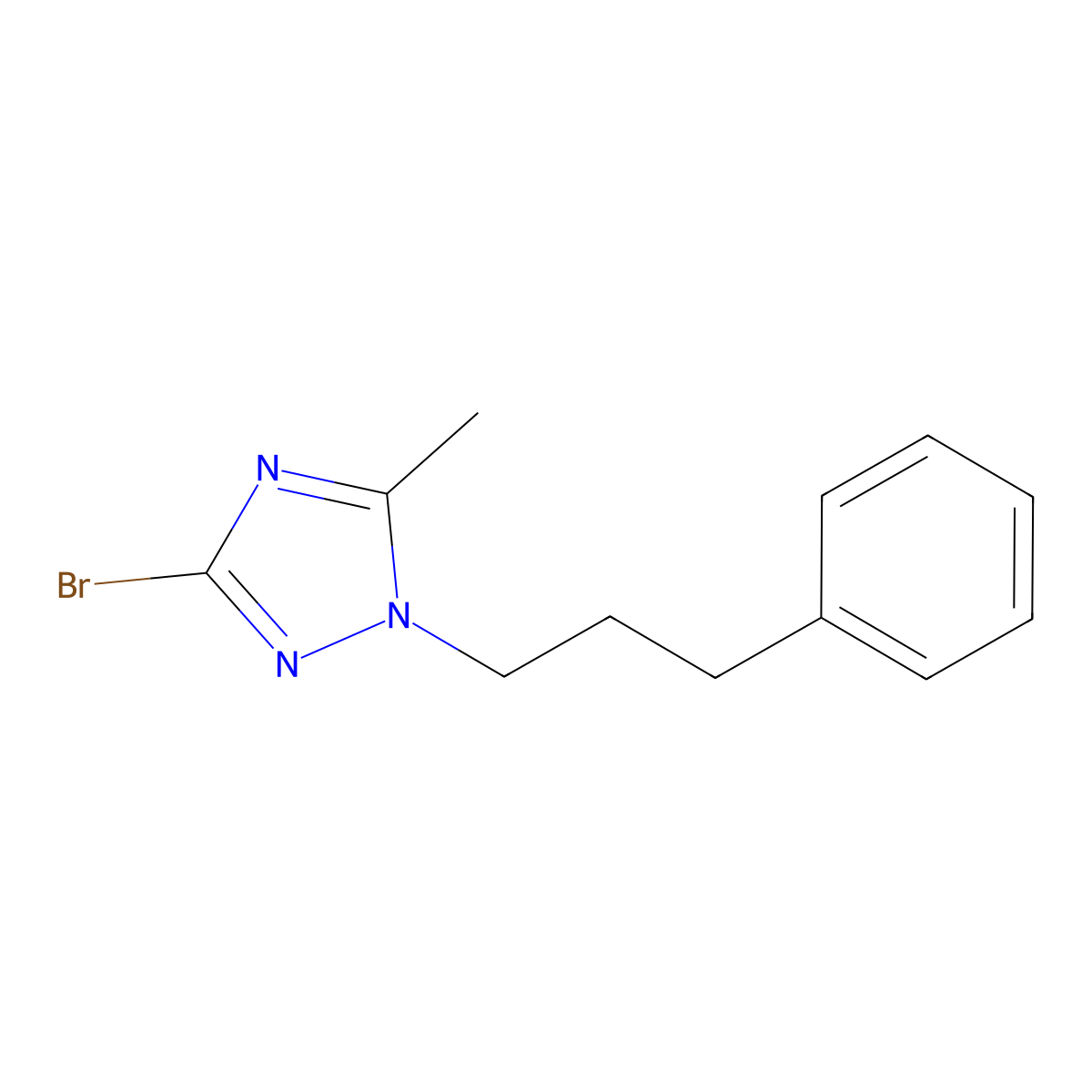 3-bromo-5-methyl-1-(3-phenylpropyl)-1H-1,2,4-triazole molecular structure, CAS 1374407-96-1
