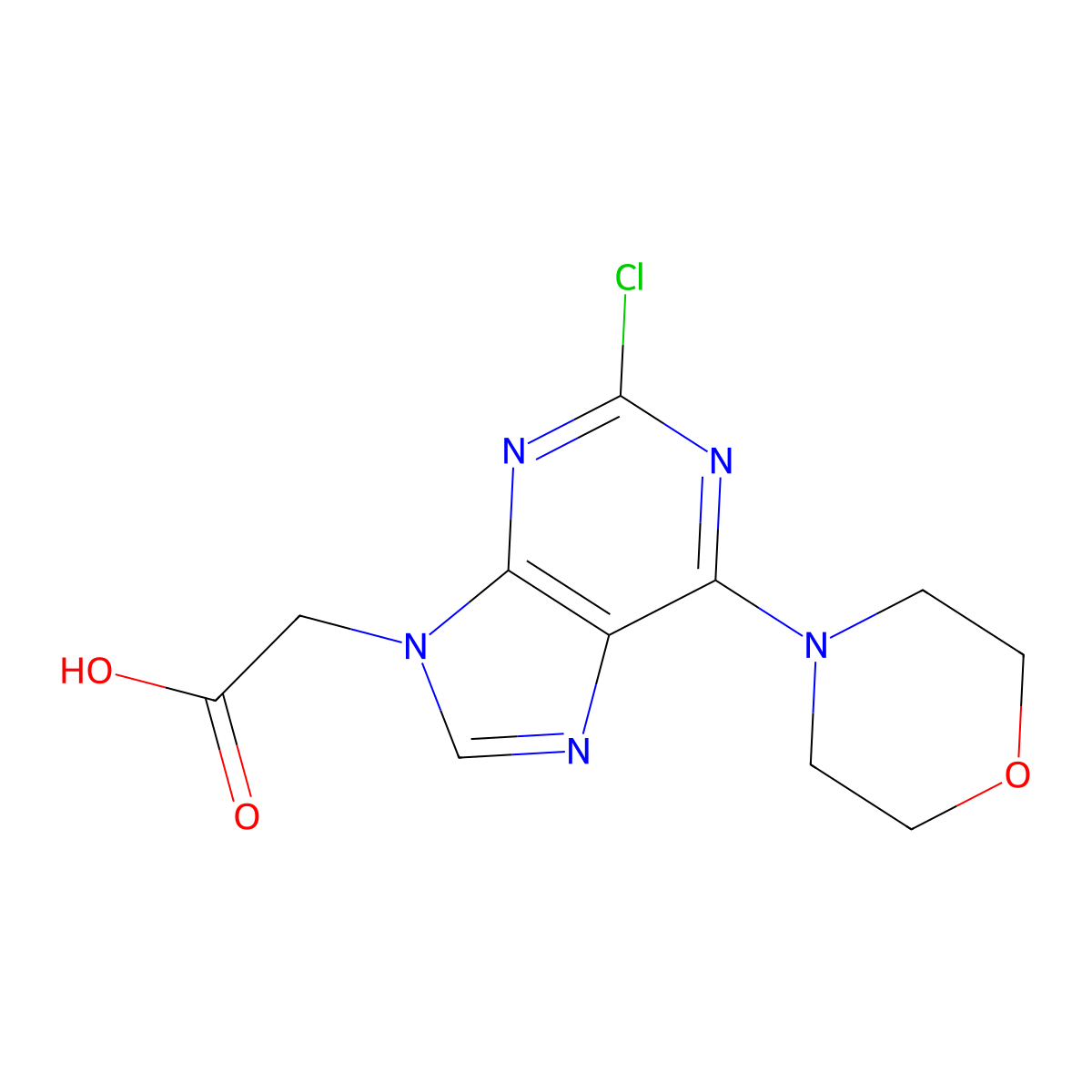 (2-Chloro-6-morpholin-4-yl-9H-purin-9-yl)acetic acid molecular structure, CAS 1374408-06-6