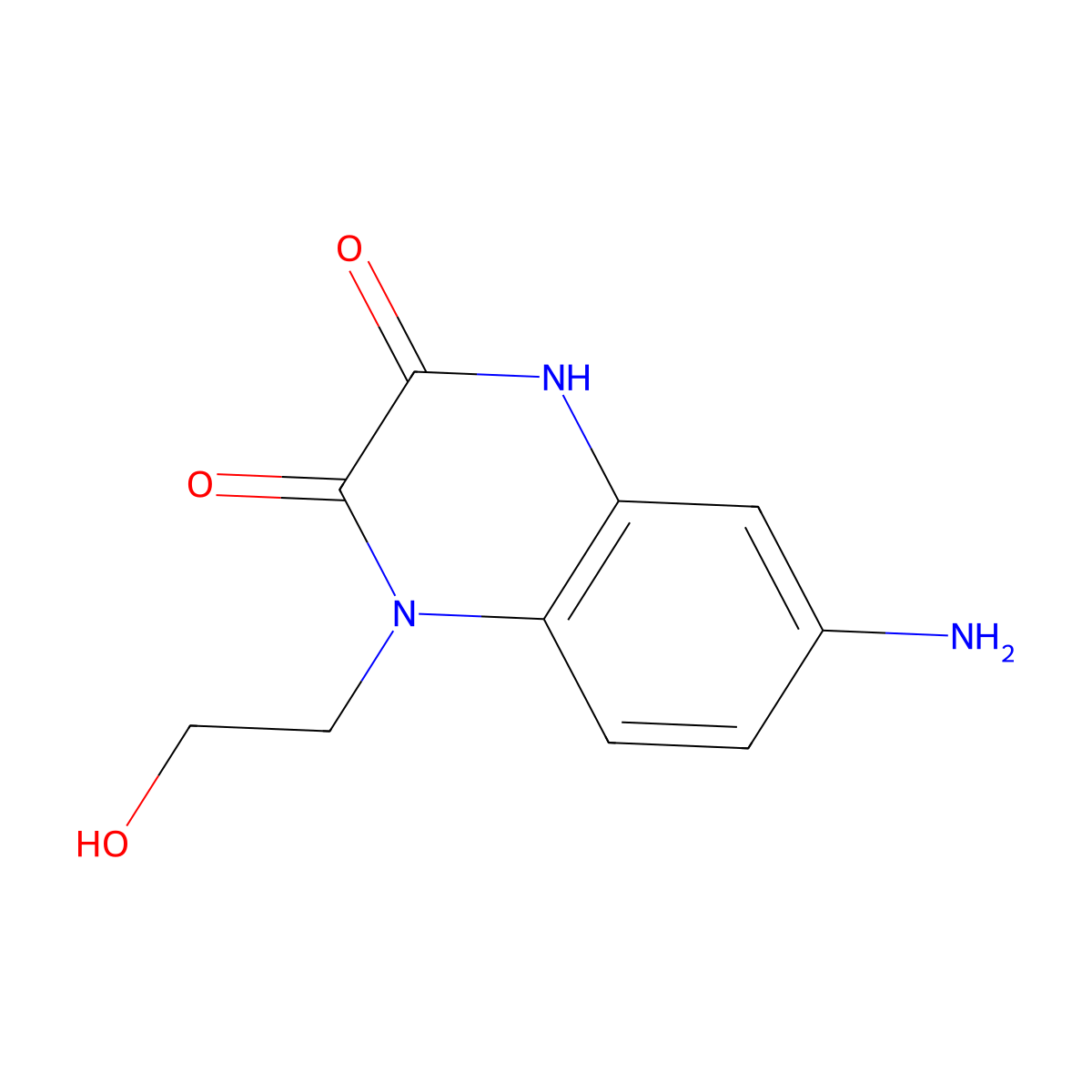 6-amino-3-hydroxy-1-(2-hydroxyethyl)quinoxalin-2(1H)-one molecular structure, CAS 1374408-08-8