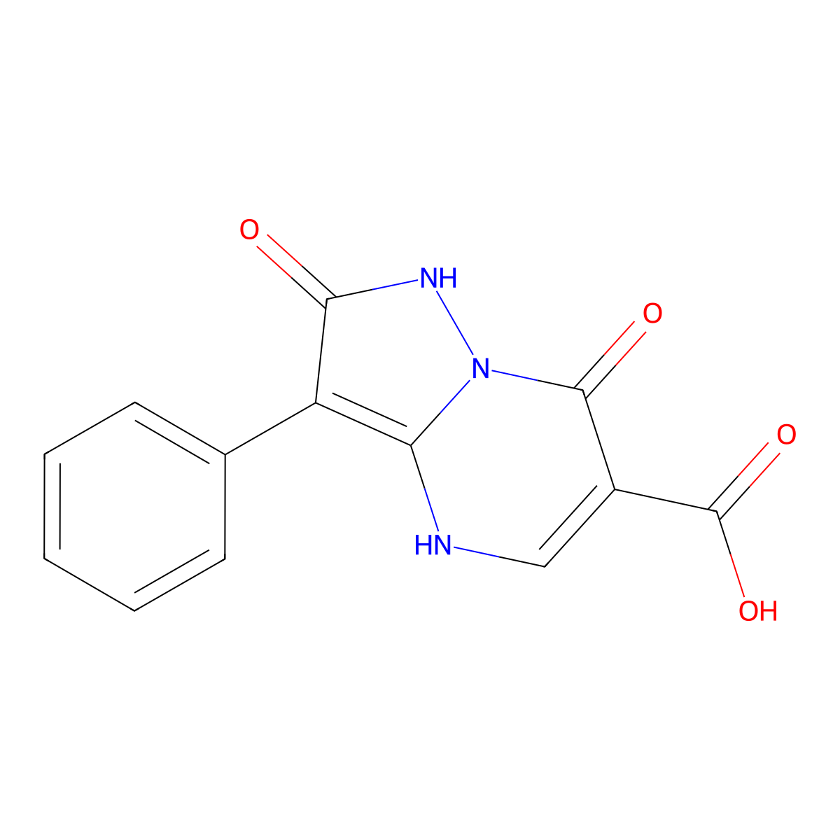 2,7-Dioxo-3-phenyl-1,2,4,7-tetrahydropyrazolo[1,5-a]pyrimidine-6-carboxylic acid molecular structure, CAS 1374408-15-7