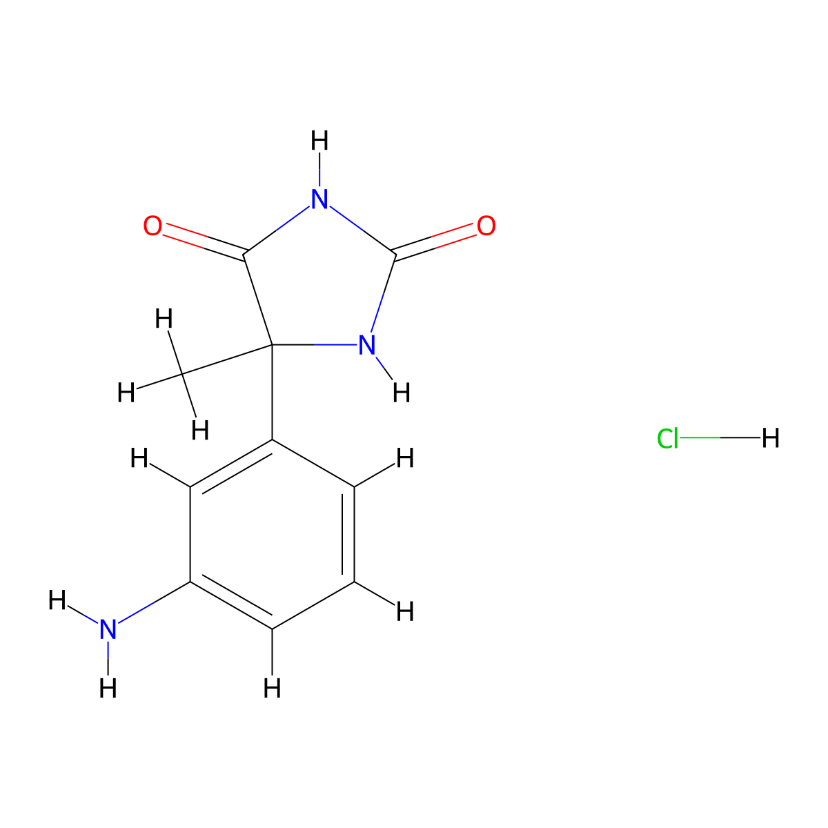 5-(3-Aminophenyl)-5-methylimidazolidine-2,4-dione hydrochloride molecular structure, CAS 1374408-16-8