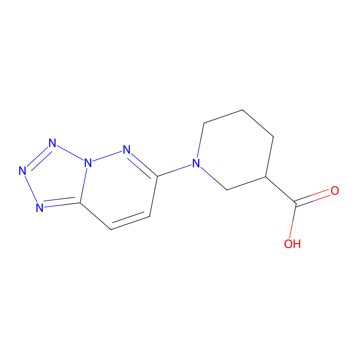1-(Tetrazolo[1,5-b]pyridazin-6-yl)piperidine-3-carboxylic acid molecular structure, CAS 1374408-18-0