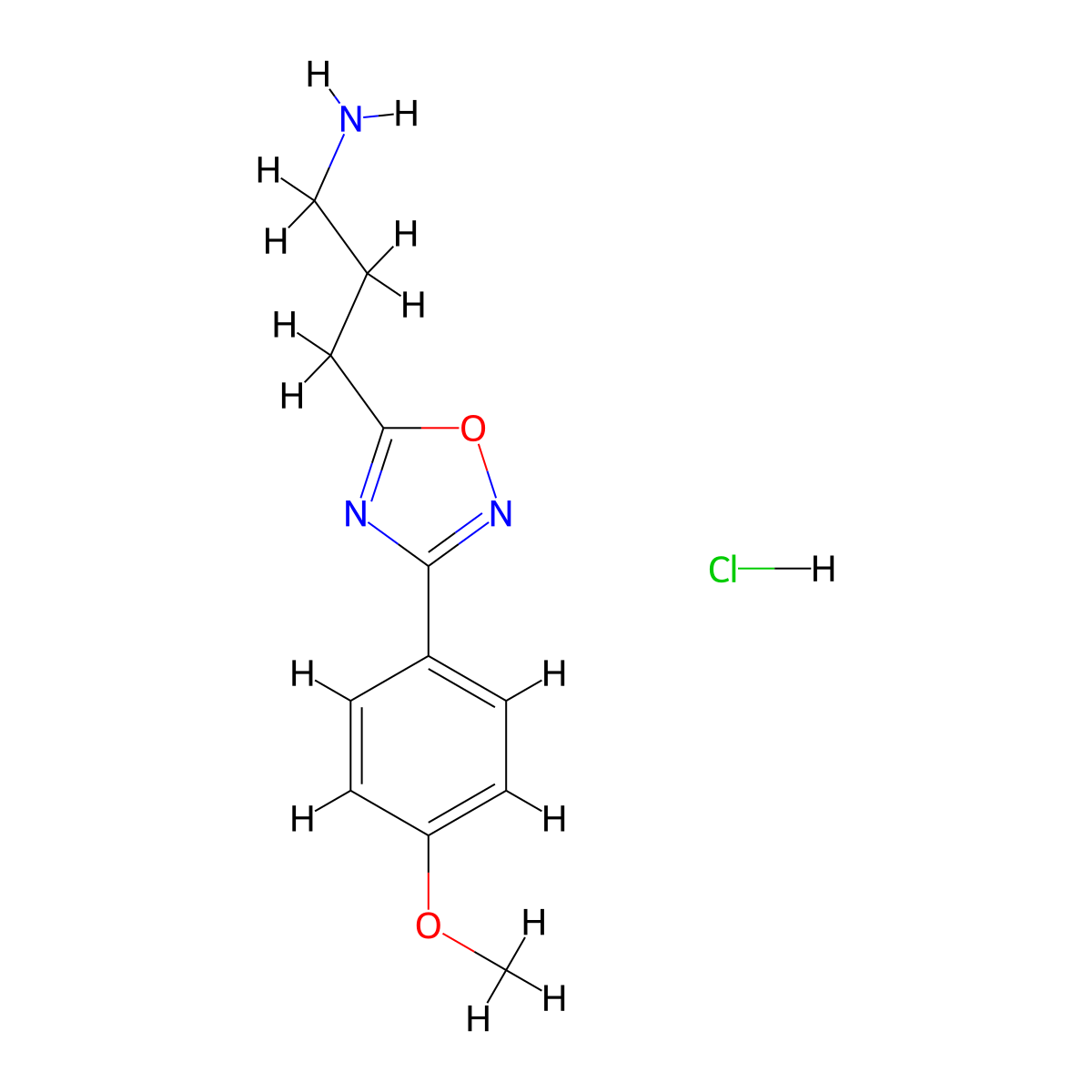 3-(3-(4-Methoxyphenyl)-1,2,4-oxadiazol-5-yl)propan-1-amine hydrochloride molecular structure, CAS 1374408-25-9