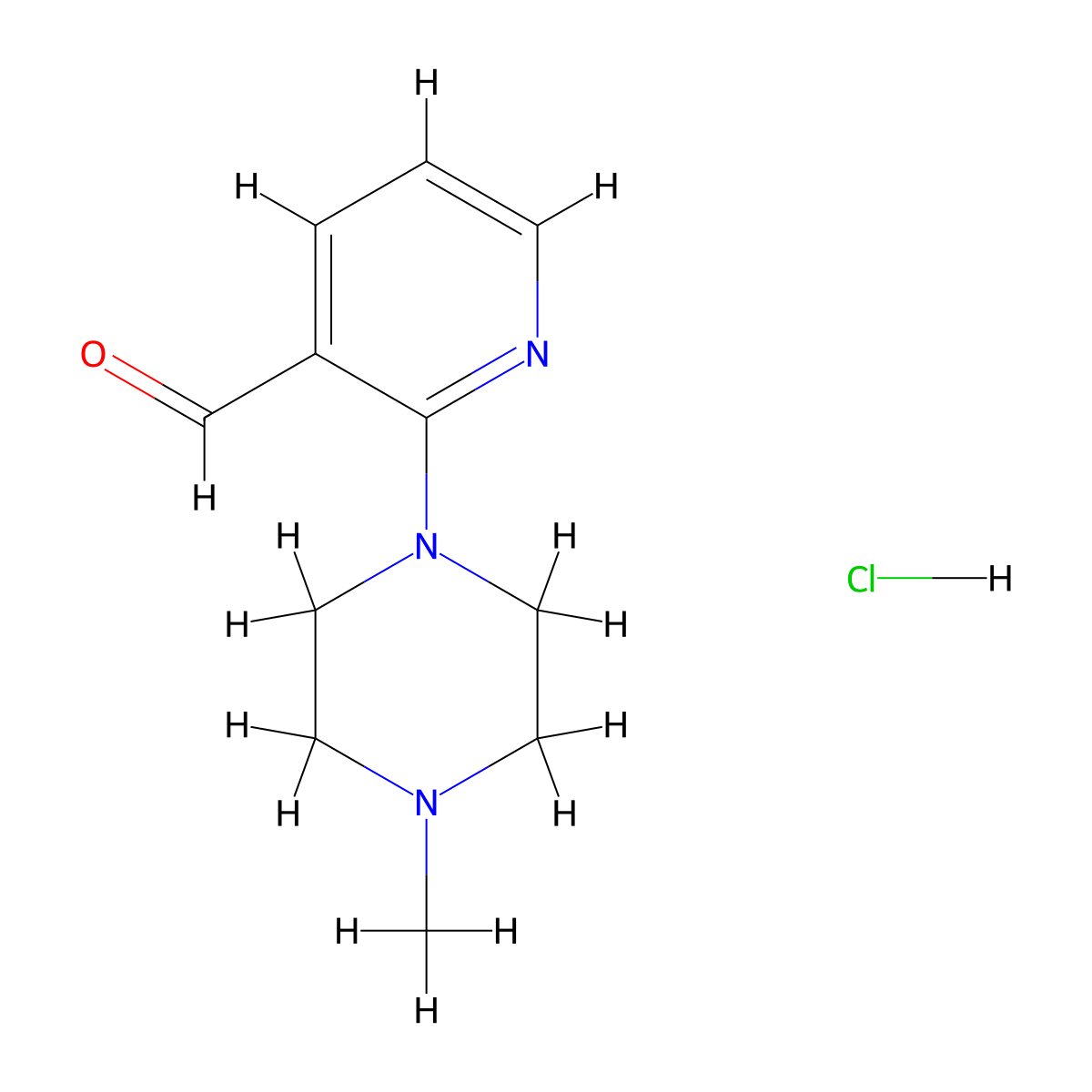 2-(4-Methylpiperazin-1-yl)nicotinaldehyde hydrochloride molecular structure, CAS 1374408-31-7