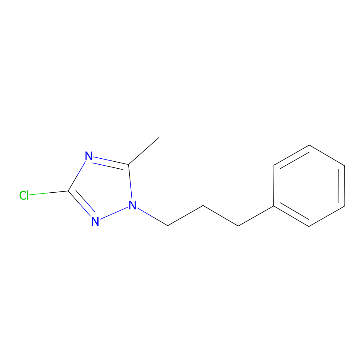 3-chloro-5-methyl-1-(3-phenylpropyl)-1H-1,2,4-triazole molecular structure, CAS 1374408-34-0
