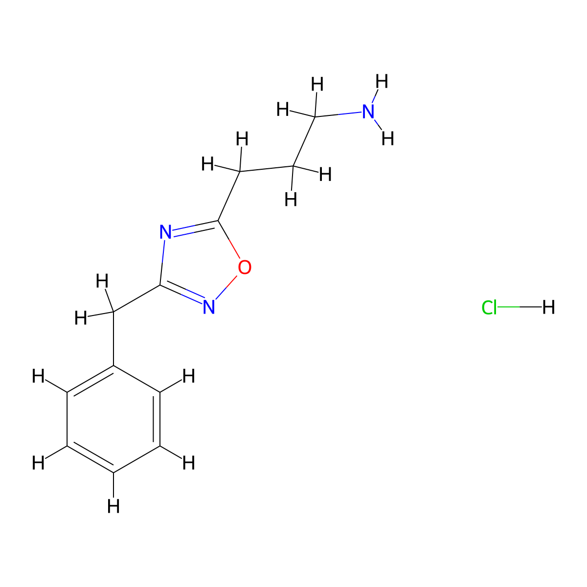 3-(3-Benzyl-1,2,4-oxadiazol-5-yl)propan-1-amine hydrochloride molecular structure, CAS 1374408-39-5
