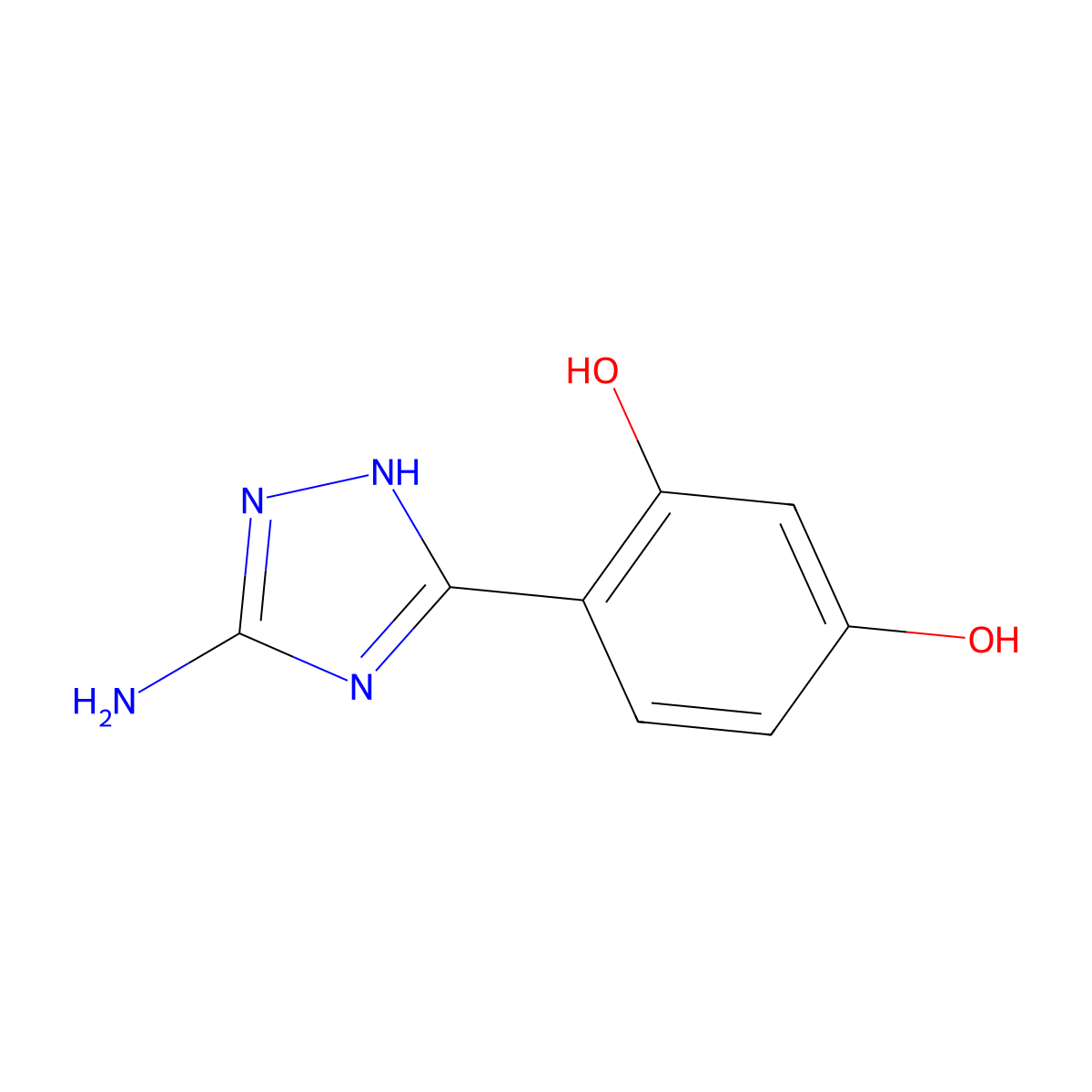 4-(5-amino-1H-1,2,4-triazol-3-yl)benzene-1,3-diol molecular structure, CAS 1374408-48-6