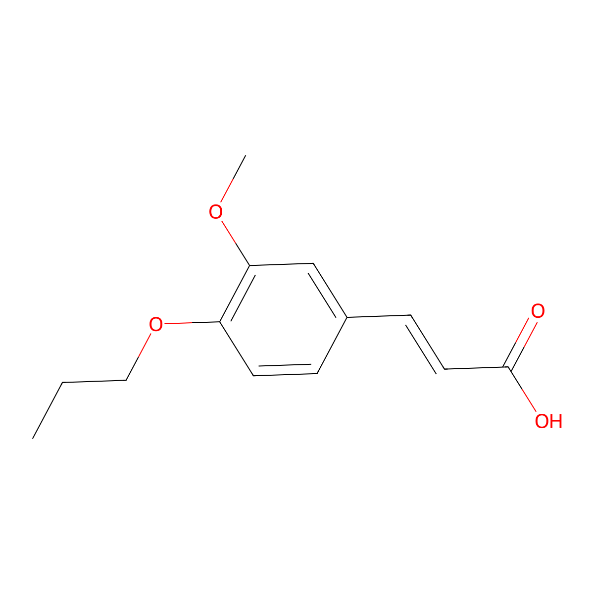 3-(3-Methoxy-4-propoxyphenyl)prop-2-enoic acid molecular structure, CAS 1374414-04-6