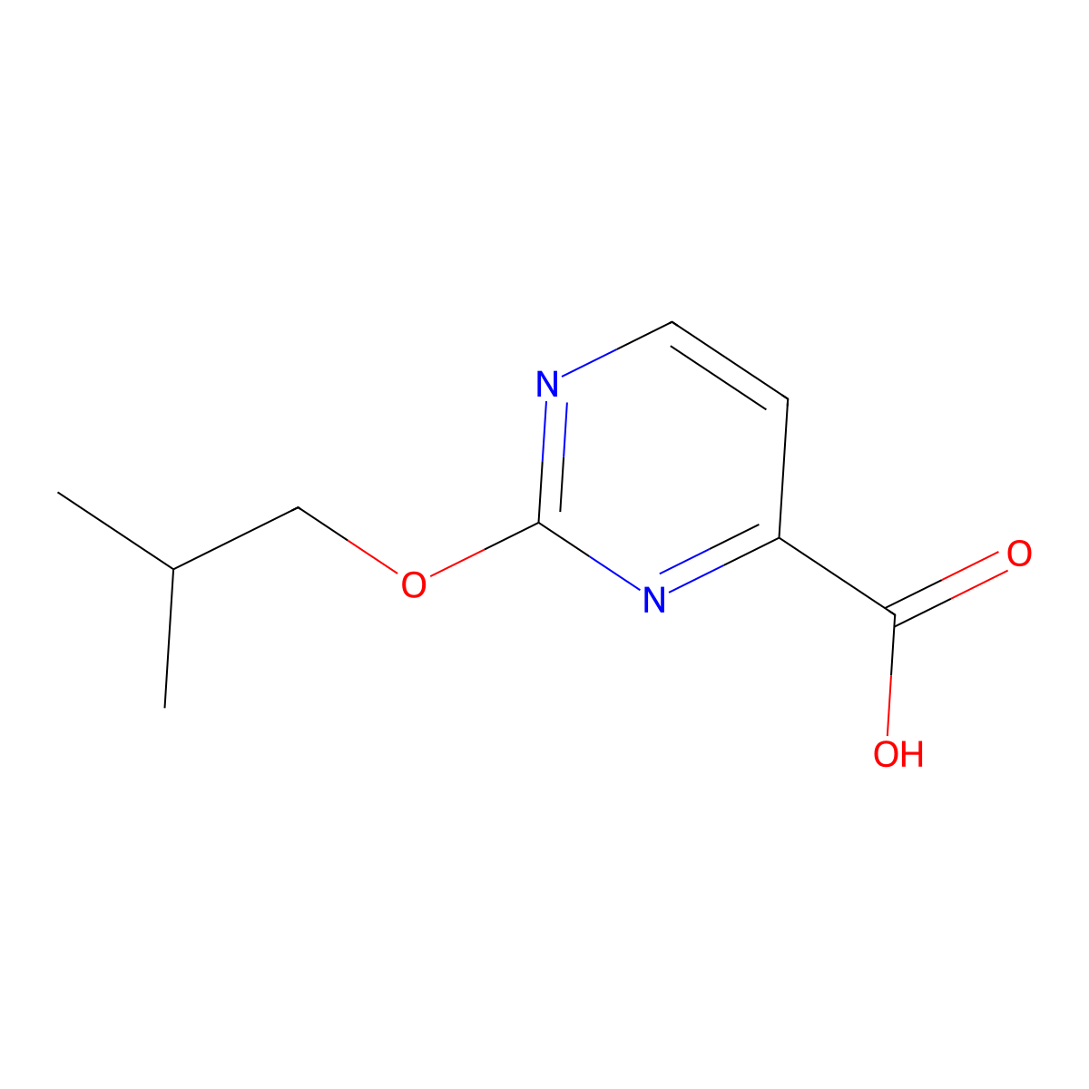 2-Isobutoxypyrimidine-4-carboxylic acid molecular structure, CAS 1374414-18-2