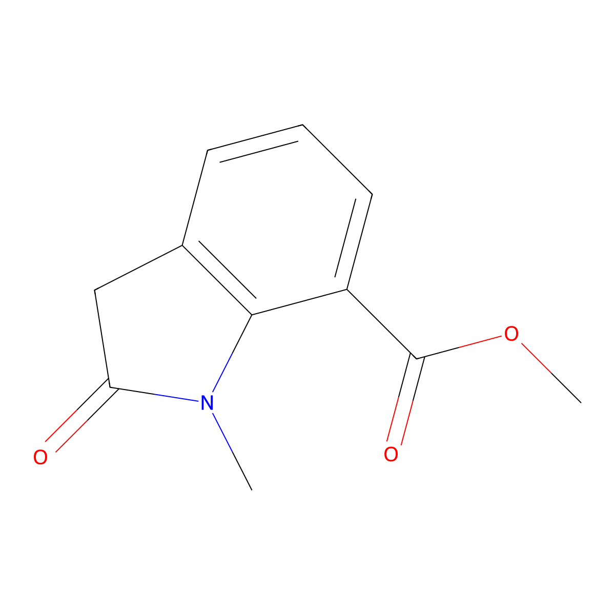 Methyl 1-methyl-2-oxoindoline-7-carboxylate molecular structure, CAS 1374423-00-3