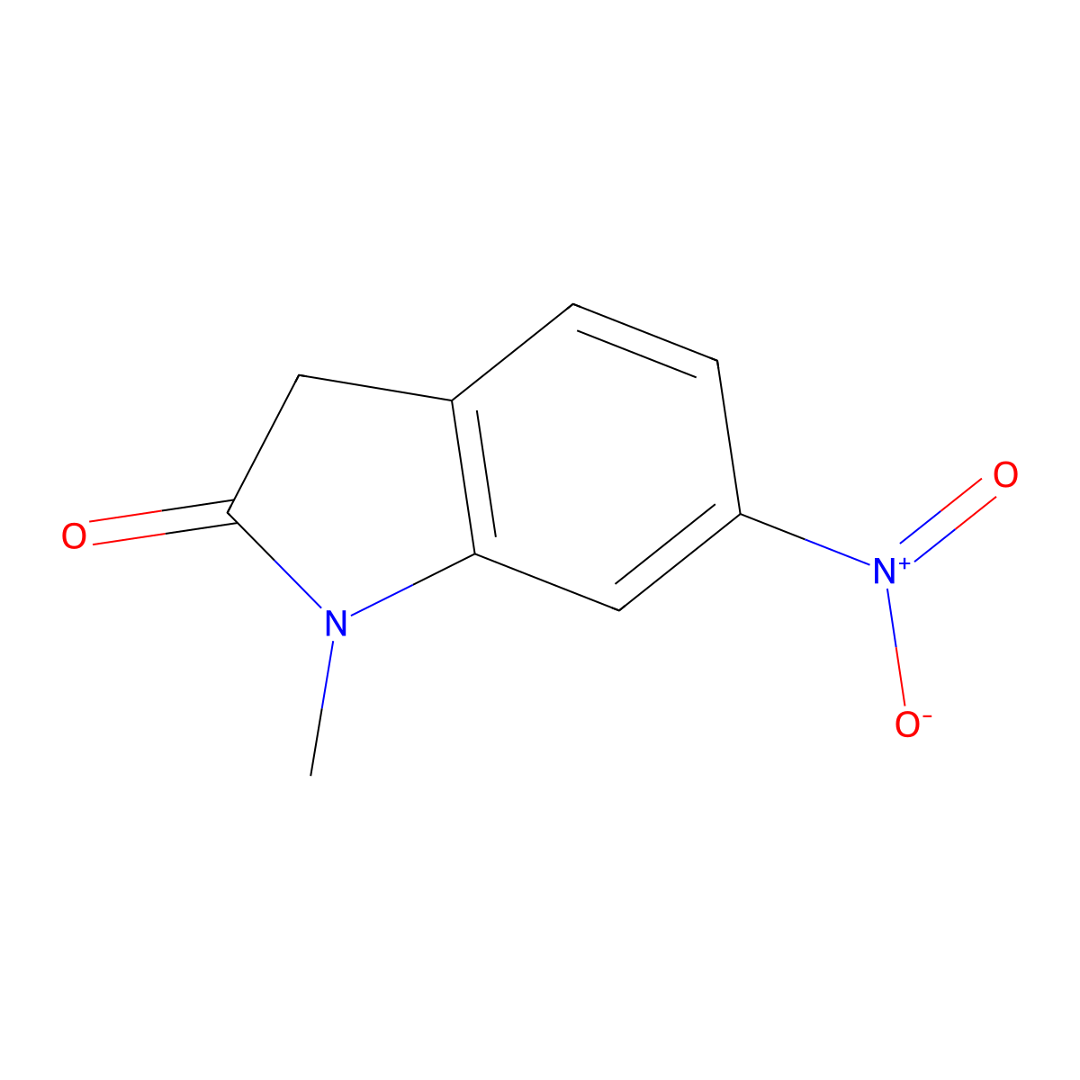 1-methyl-6-nitro-2,3-dihydro-1H-indol-2-one molecular structure, CAS 1374423-01-4