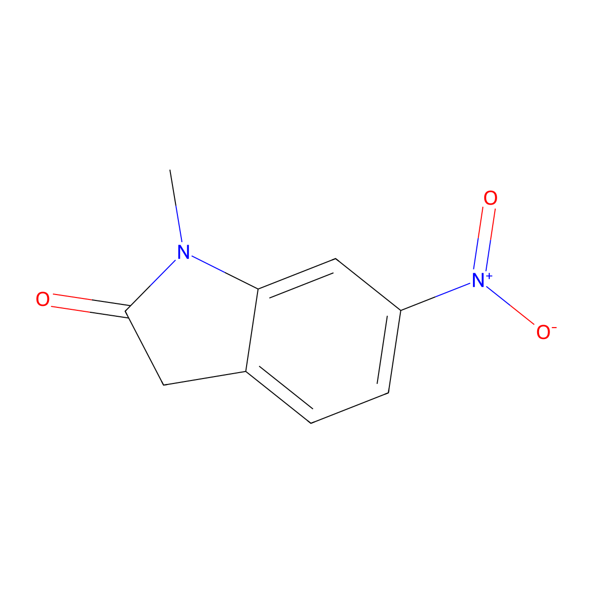 1-methyl-6-nitro-2,3-dihydro-1H-indol-2-one molecular structure, CAS 1374423-01-4