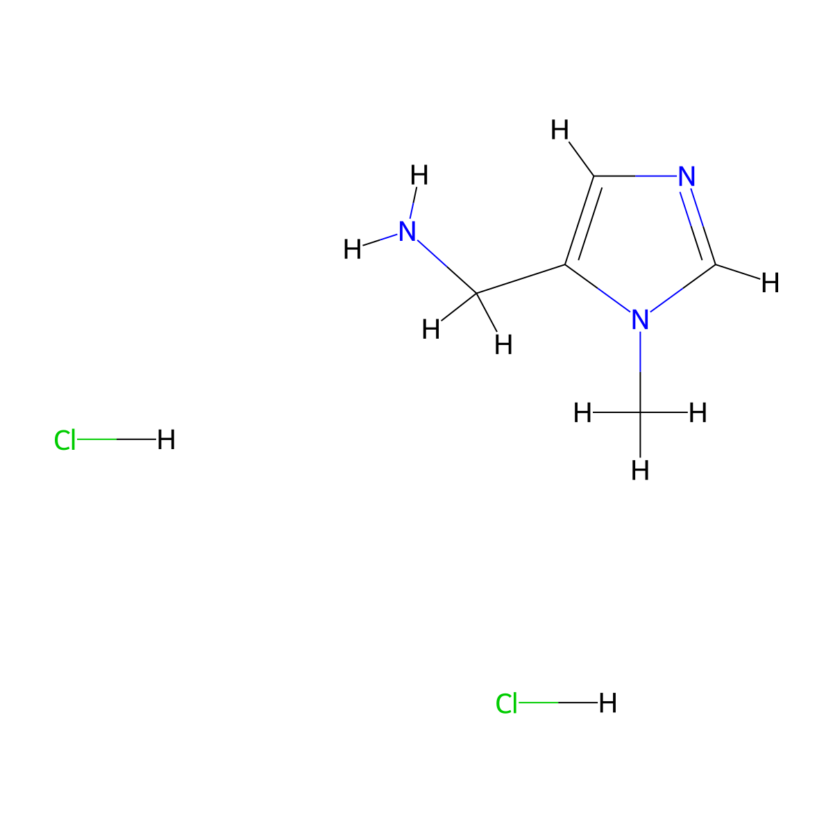 (1-methyl-1H-imidazol-5-yl)methanamine dihydrochloride molecular structure, CAS 1374446-83-9