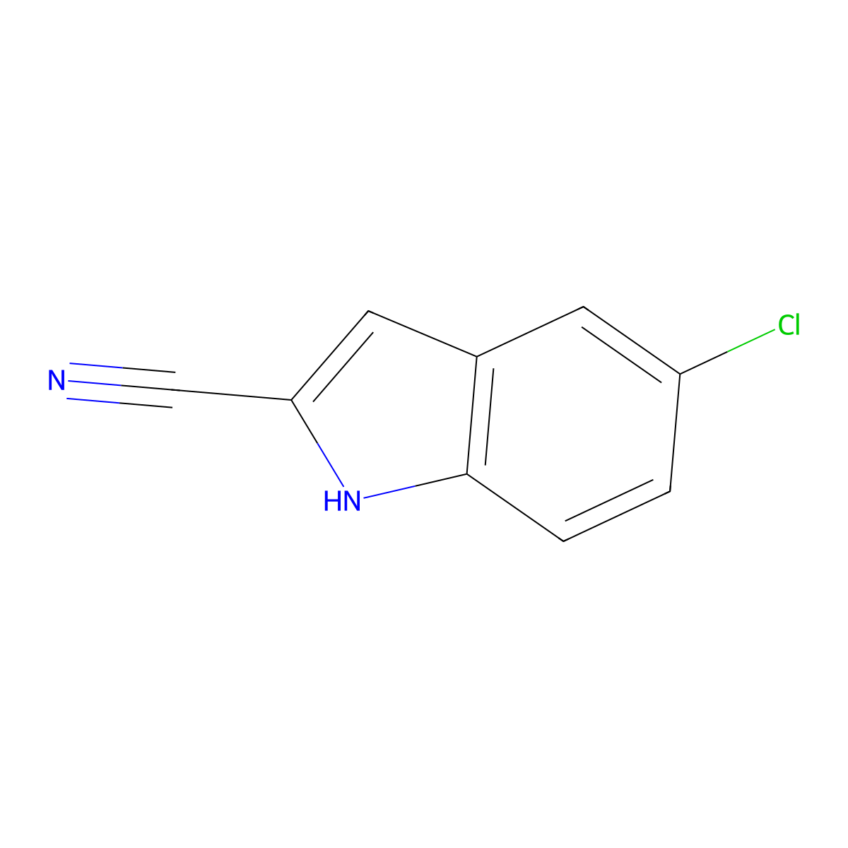 5-chloro-1H-indole-2-carbonitrile molecular structure, CAS 1374452-17-1
