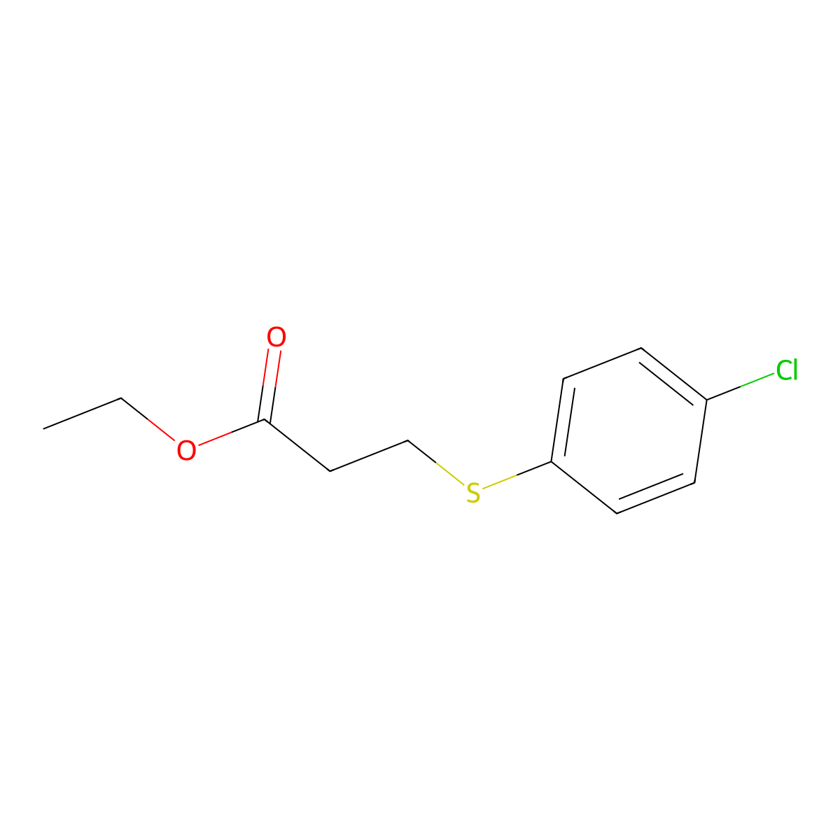 Ethyl 3-[(4-chlorophenyl)thio]propanoate molecular structure, CAS 137446-81-2