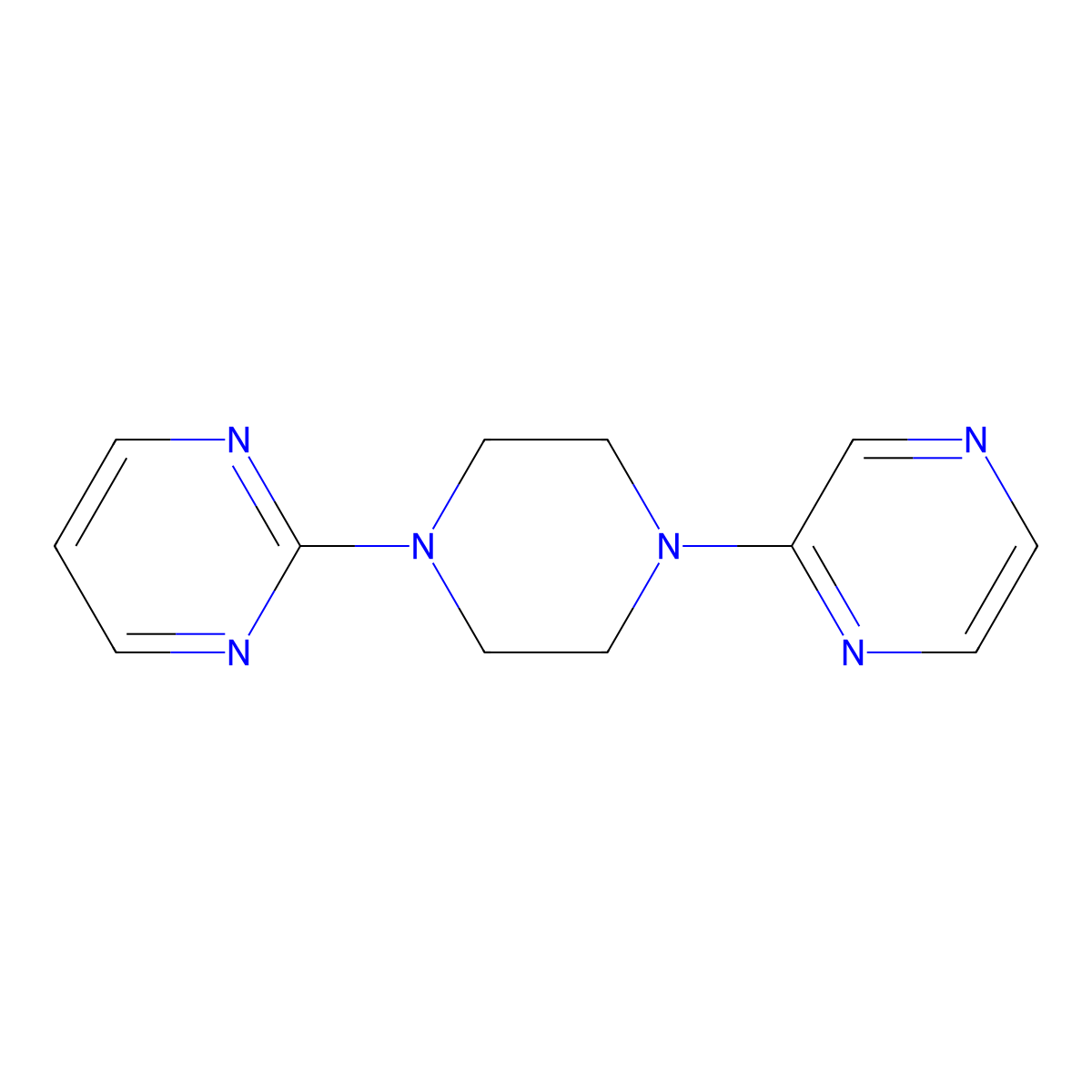 2-(4-(Pyrazin-2-yl)piperazin-1-yl)pyrimidine molecular structure, CAS 137448-39-6