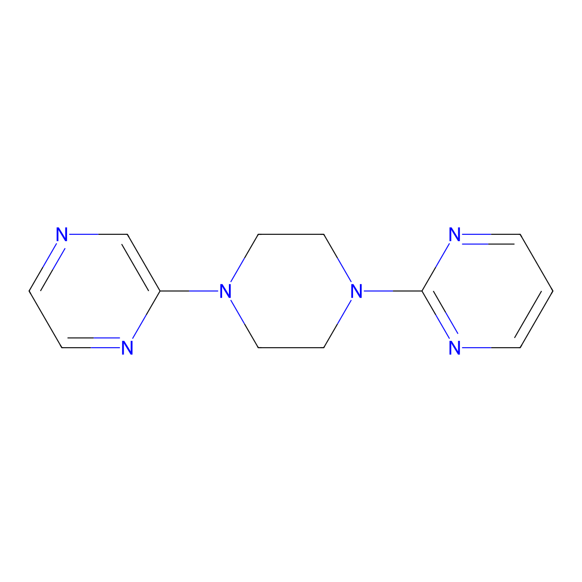 2-(4-(Pyrazin-2-yl)piperazin-1-yl)pyrimidine molecular structure, CAS 137448-39-6