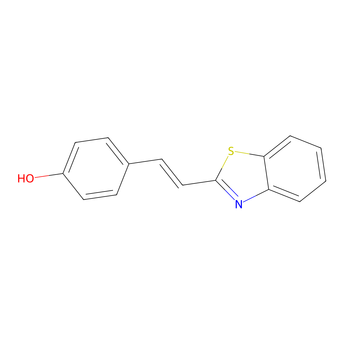 4-((1E)-2-benzothiazol-2-ylvinyl)phenol molecular structure, CAS 137449-43-5