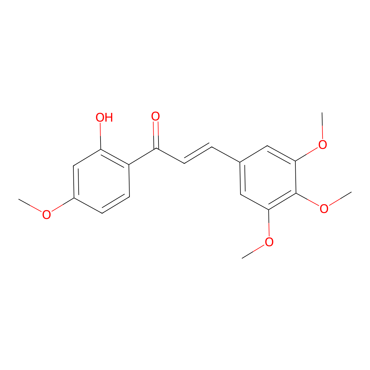 1-(2-Hydroxy-4-methoxyphenyl)-3-(3,4,5-trimethoxyphenyl)prop-2-en-1-one molecular structure, CAS 13745-26-1