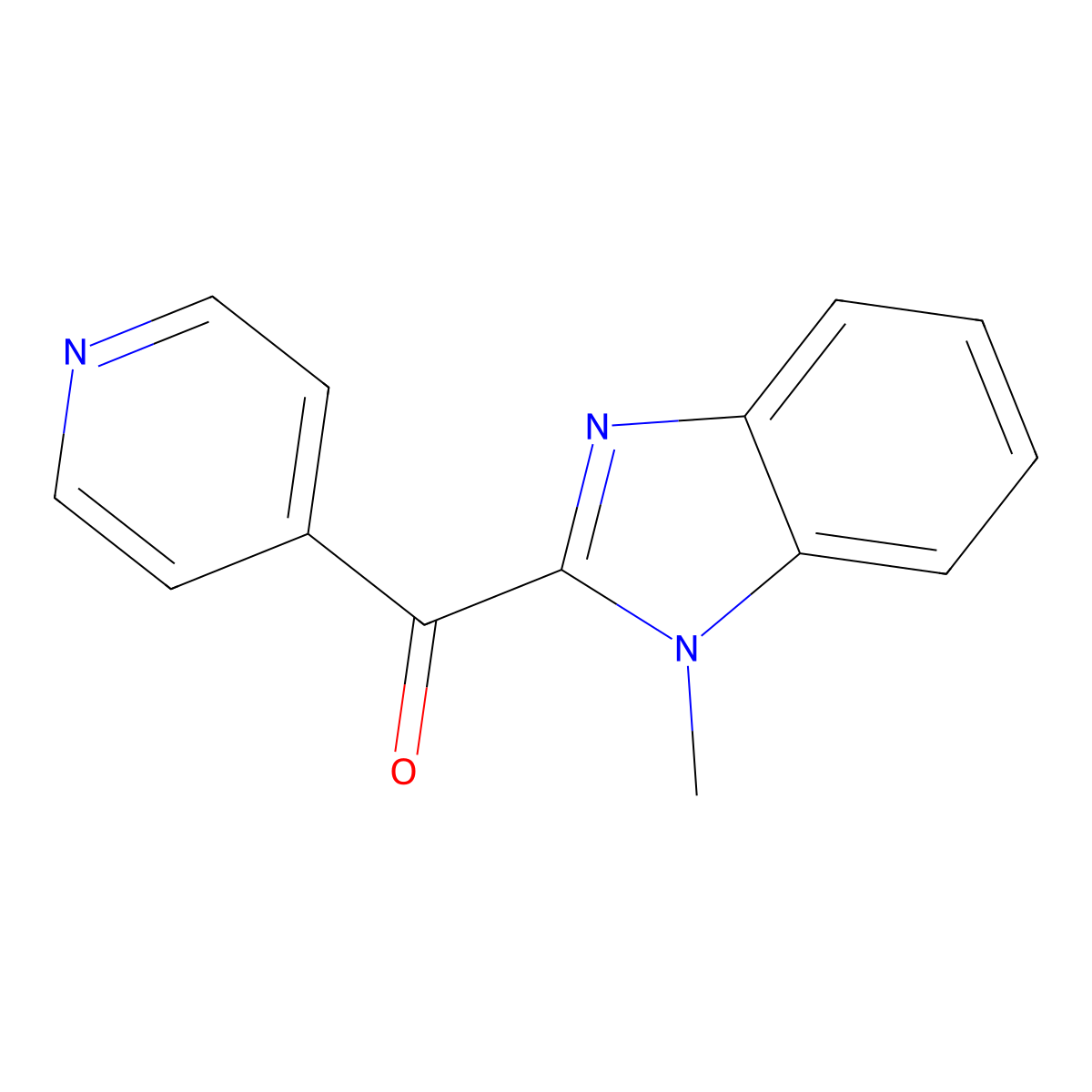 (1-Methyl-1H-benzo[d]imidazol-2-yl)(pyridin-4-yl)methanone molecular structure, CAS 13745-27-2