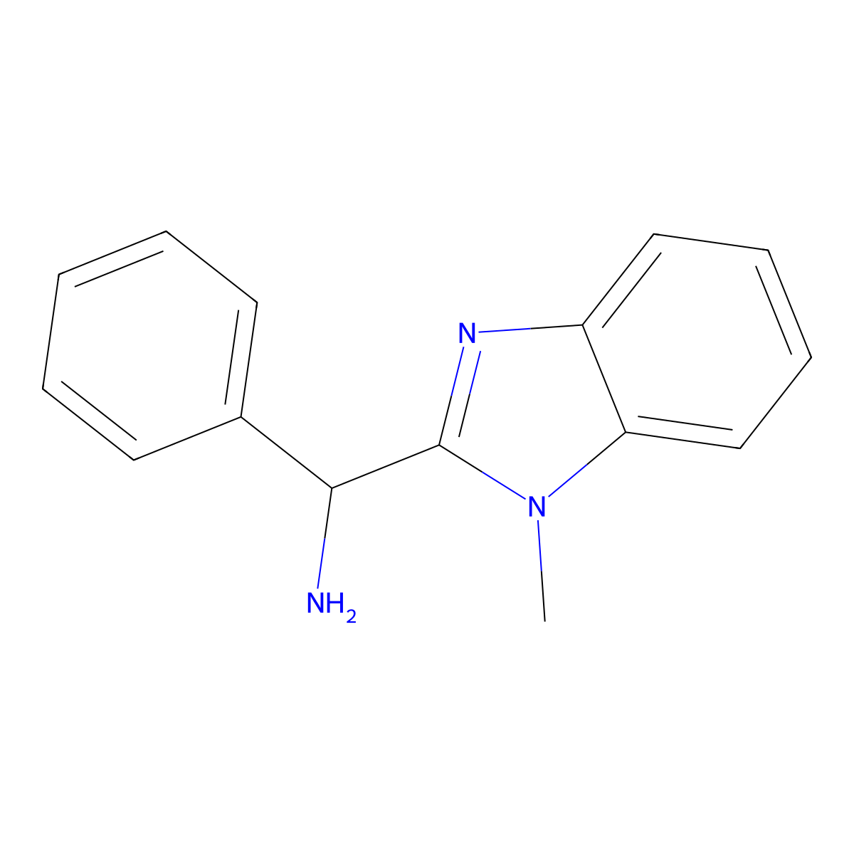 (1-methyl-1H-1,3-benzodiazol-2-yl)(phenyl)methanamine molecular structure, CAS 13745-37-4