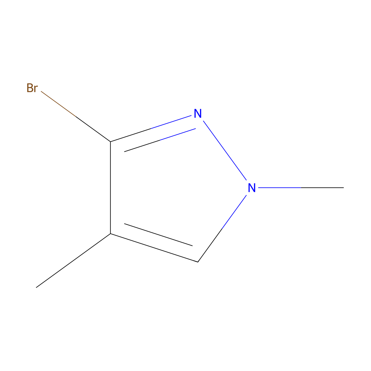 3-bromo-1,4-dimethyl-1H-pyrazole molecular structure, CAS 13745-59-0