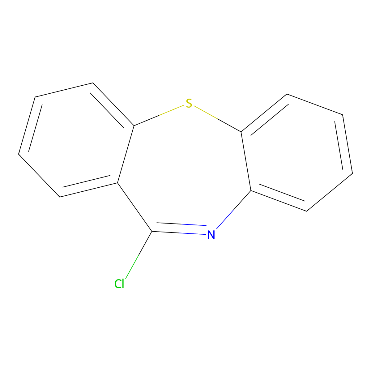 11-Chlorodibenzo(b,f)(1,4)thiazepine molecular structure, CAS 13745-86-3