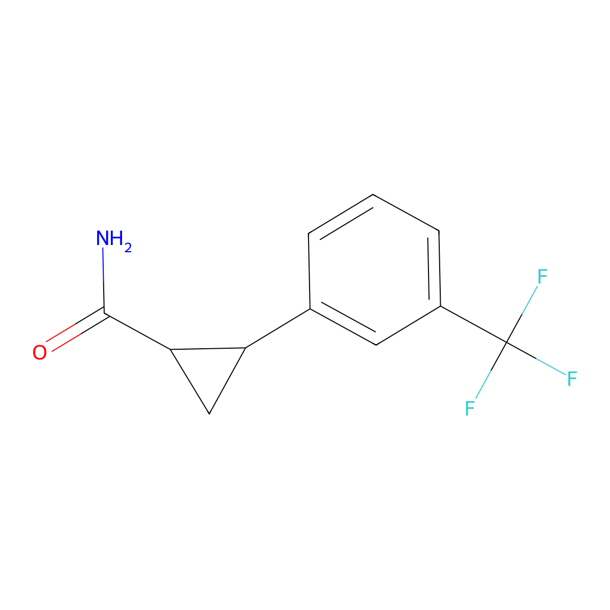 2-(3-(Trifluoromethyl)phenyl)cyclopropanecarboxamide molecular structure, CAS 1374509-36-0