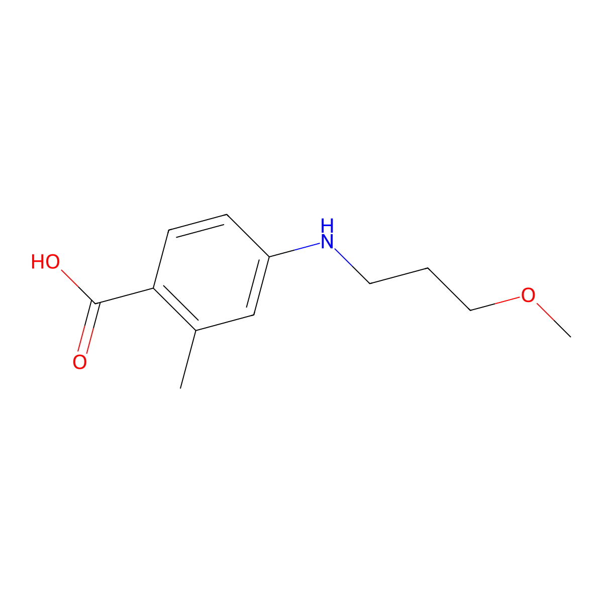 4-[(3-Methoxypropyl)amino]-2-methylbenzoic acid molecular structure, CAS 1374509-40-6