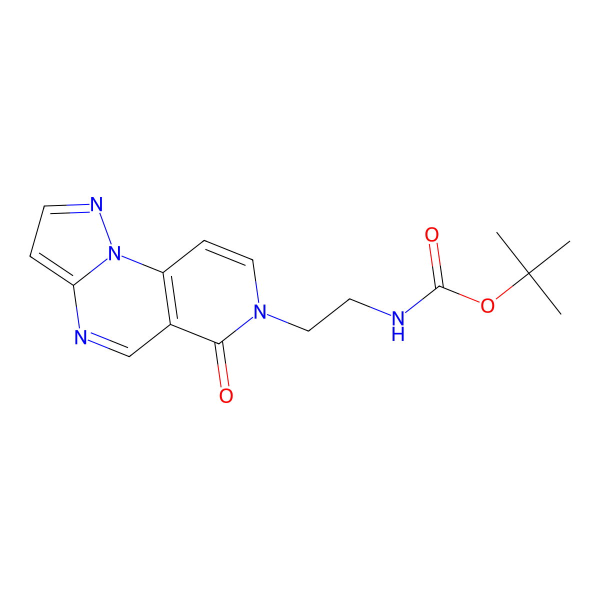 Carbamic acid, N-[2-(6-oxopyrazolo[1,5-a]pyrido[3,4-e]pyrimidin-7(6H)-yl)ethyl]-, 1,1-dimethylethyl ester molecular structure, CAS 1374509-42-8