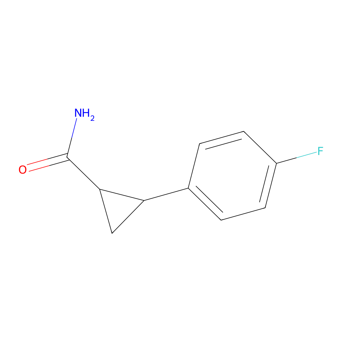 2-(4-Fluorophenyl)cyclopropanecarboxamide molecular structure, CAS 1374509-48-4