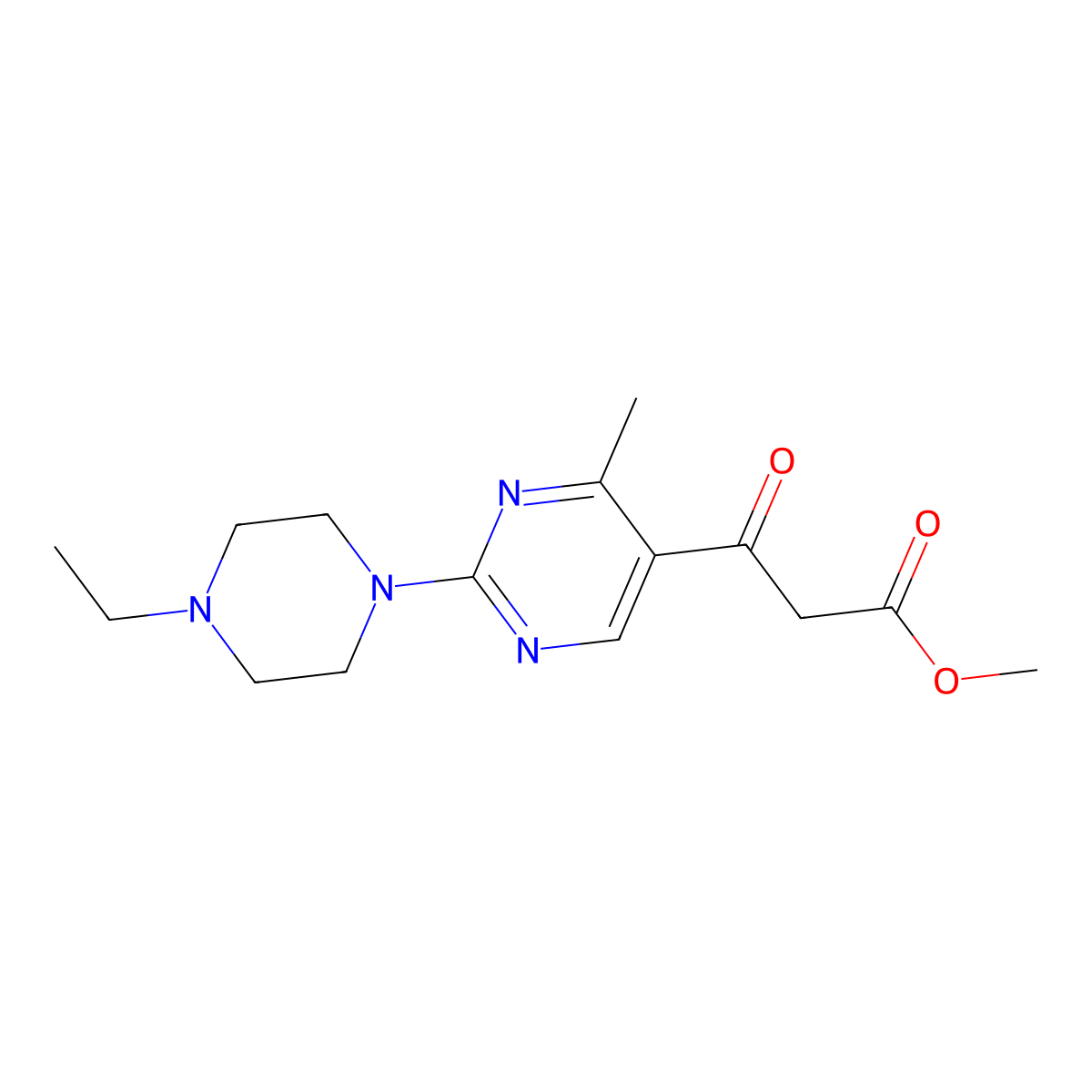 Methyl 3-[2-(4-ethylpiperazin-1-yl)-4-methylpyrimidin-5-yl]-3-oxopropanoate molecular structure, CAS 1374509-49-5