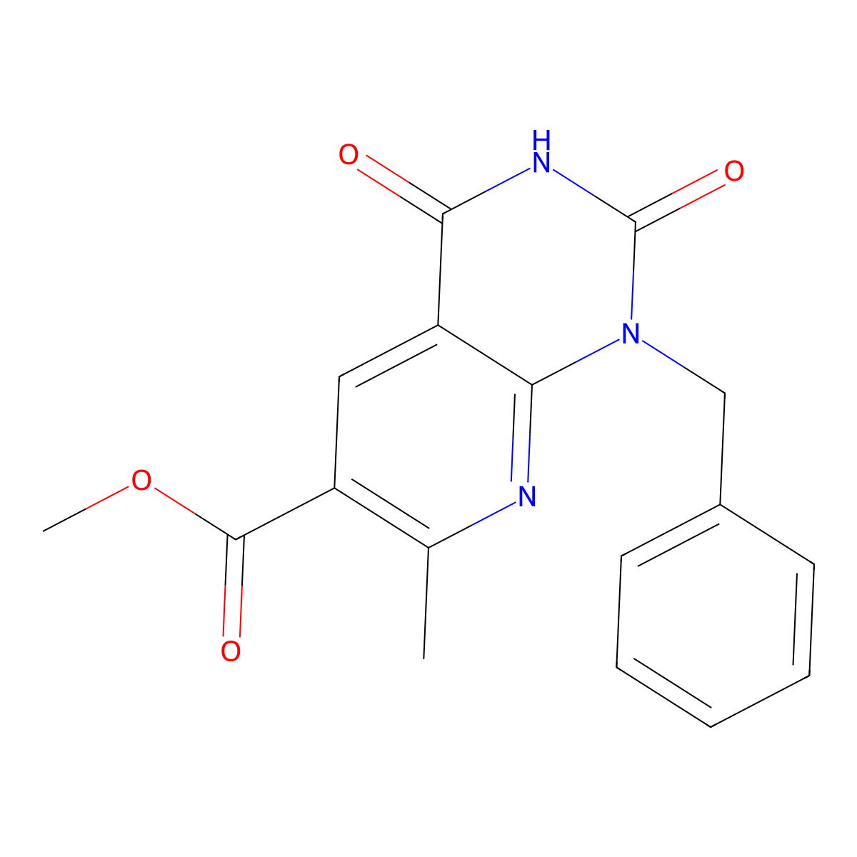 Methyl 1-benzyl-7-methyl-2,4-dioxo-1,2,3,4-tetrahydropyrido[2,3-d]pyrimidine-6-carboxylate molecular structure, CAS 1374509-50-8