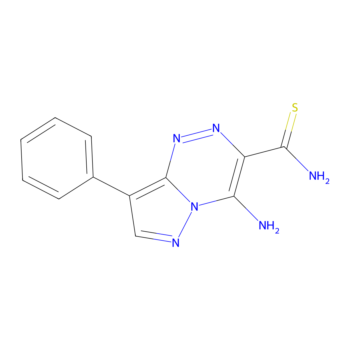 4-Amino-8-phenylpyrazolo[5,1-c][1,2,4]triazine-3-carbothioamide molecular structure, CAS 1374509-52-0