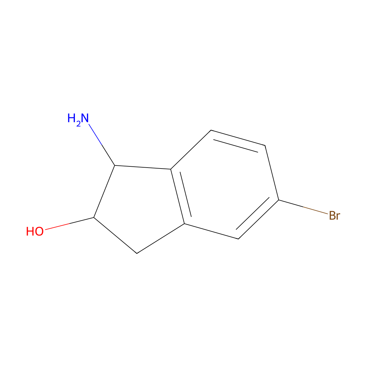 1-Amino-5-bromo-2,3-dihydro-1H-inden-2-ol molecular structure, CAS 1374509-53-1