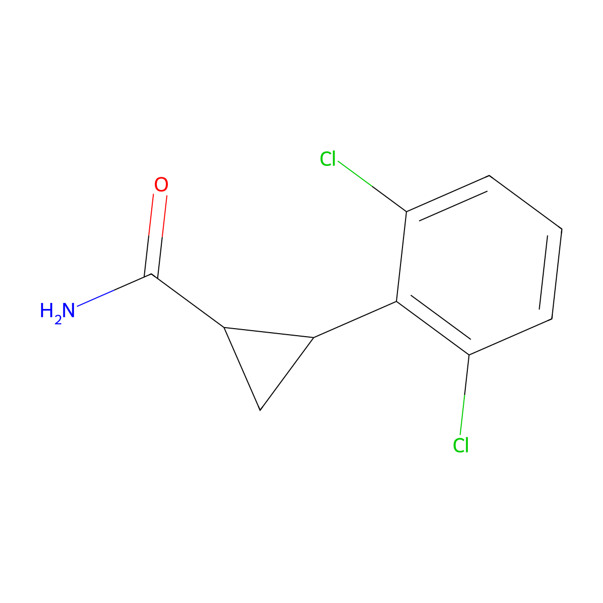 2-(2,6-Dichlorophenyl)cyclopropanecarboxamide molecular structure, CAS 1374509-54-2