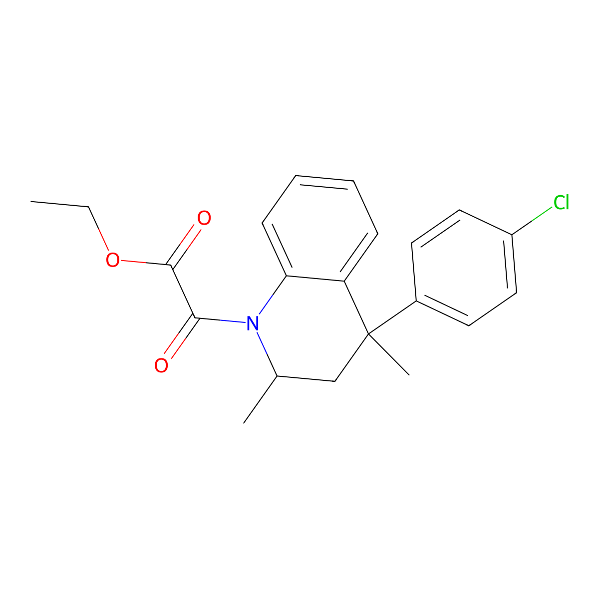 ethyl [4-(4-chlorophenyl)-2,4-dimethyl-3,4-dihydroquinolin-1(2H)-yl](oxo)acetate molecular structure, CAS 1374509-57-5