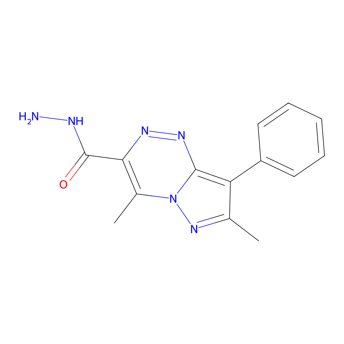 4,7-Dimethyl-8-phenylpyrazolo[5,1-c][1,2,4]triazine-3-carbohydrazide molecular structure, CAS 1374509-58-6