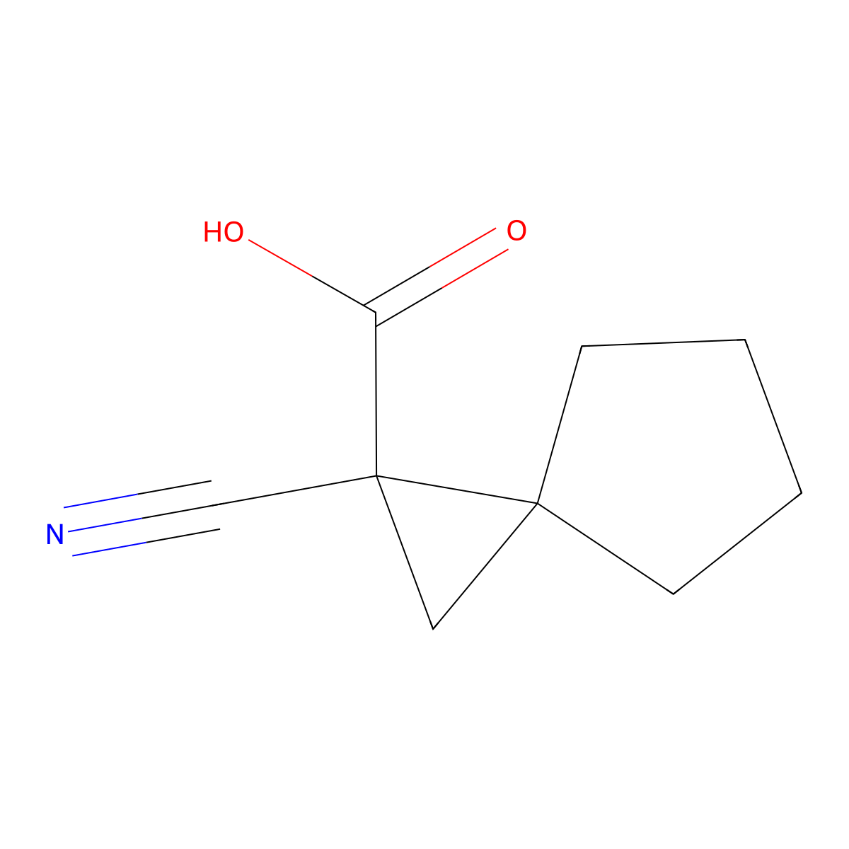 1-Cyanospiro[2.4]heptane-1-carboxylic acid molecular structure, CAS 1374509-59-7