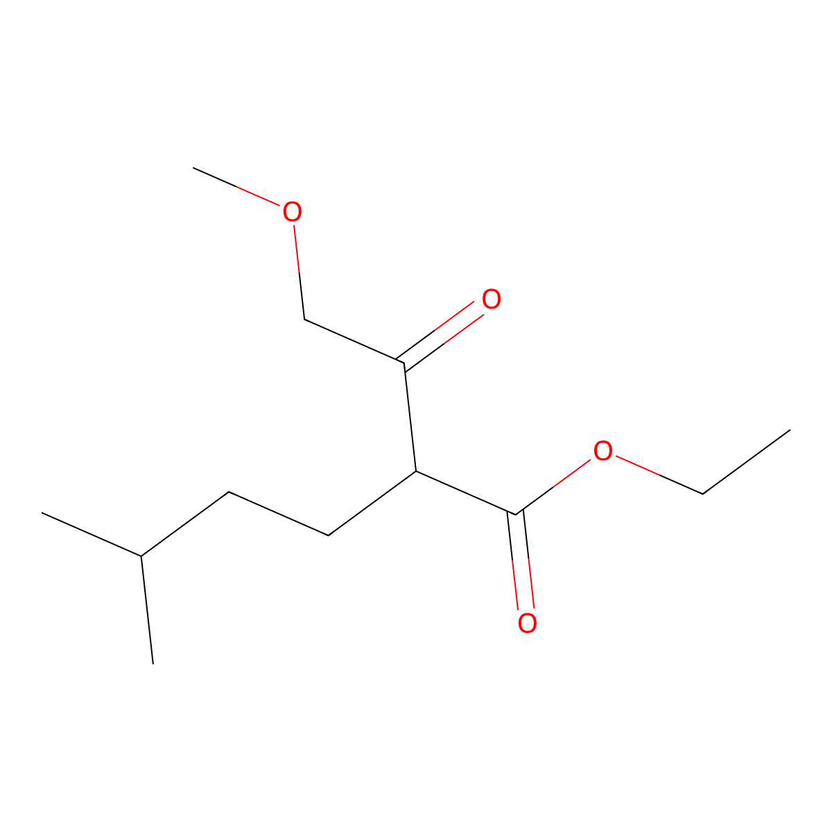 Ethyl 2-(methoxyacetyl)-5-methylhexanoate molecular structure, CAS 1374509-61-1