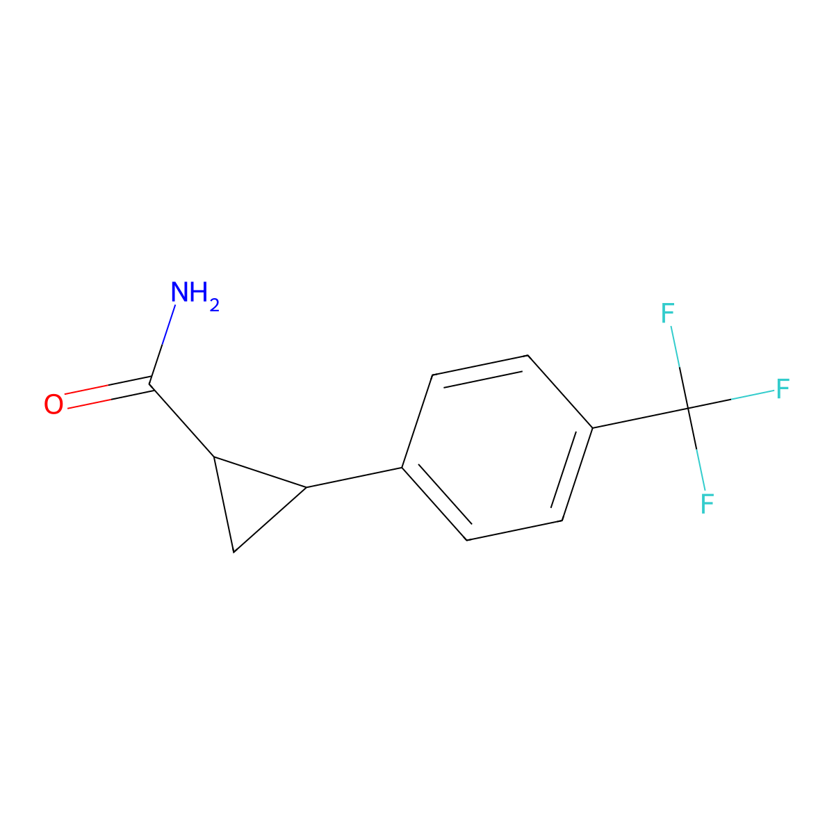 2-(4-(Trifluoromethyl)phenyl)cyclopropanecarboxamide molecular structure, CAS 1374509-68-8