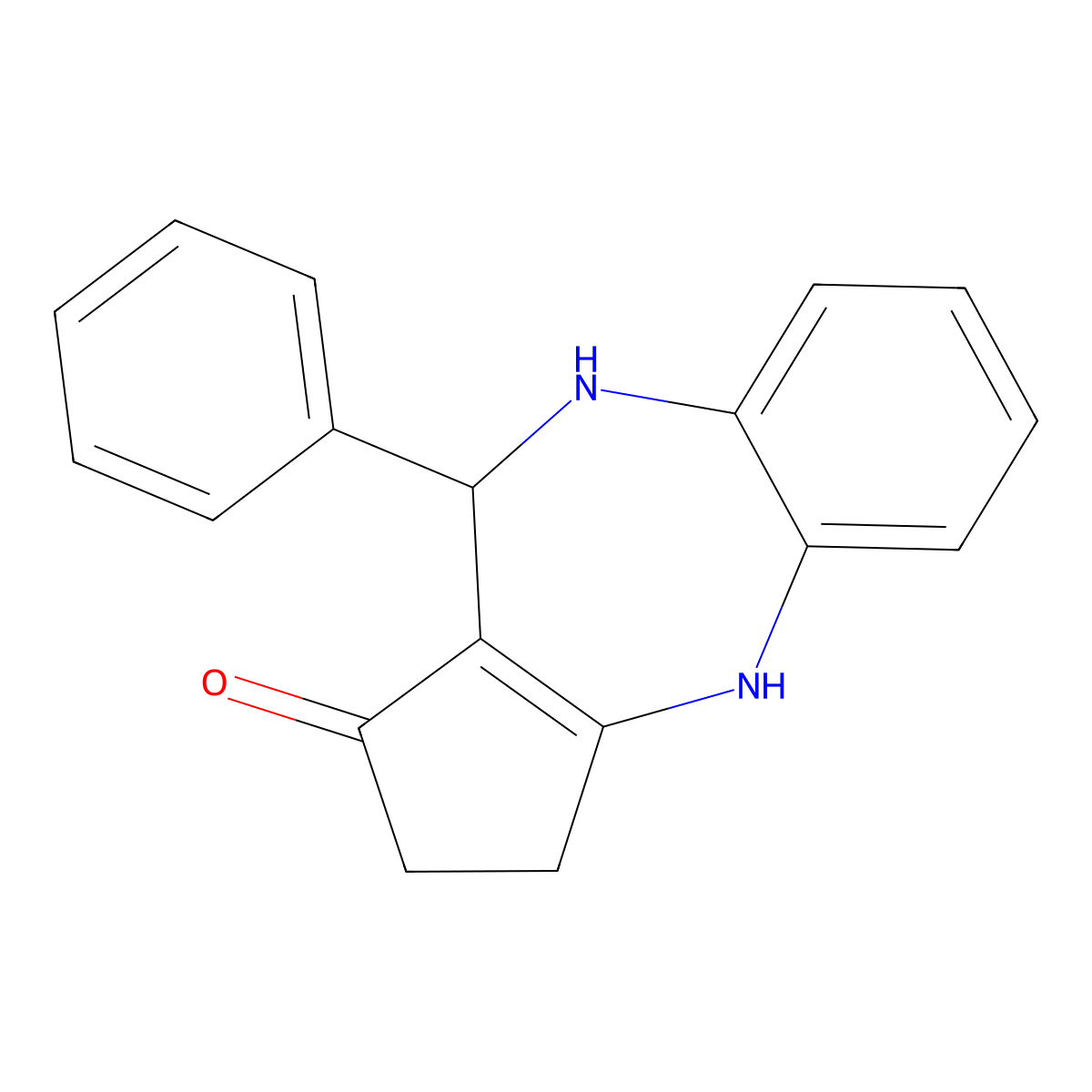 10-phenyl-3,4,9,10-tetrahydrobenzo[b]cyclopenta[e][1,4]diazepin-1(2H)-one molecular structure, CAS 1374509-72-4