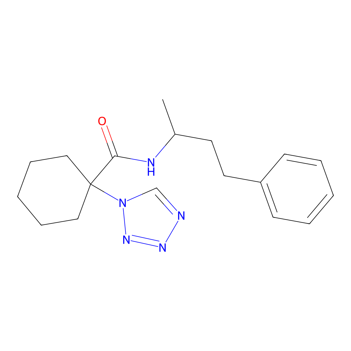 N-(4-phenylbutan-2-yl)-1-(1H-tetrazol-1-yl)cyclohexanecarboxamide molecular structure, CAS 1374509-83-7